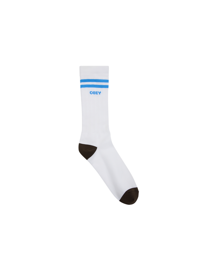 OBEY SOCCER SOCKS - WHITE / AZURE BLUE