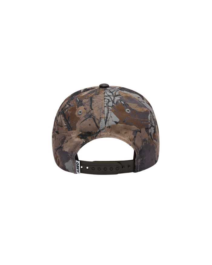 OBEY DELTA 5 PANEL SNAPBACK - FENCE CAMO MULTI