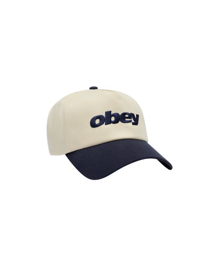 OBEY DELTA 5 PANEL SNAPBACK - NAVY MULTI