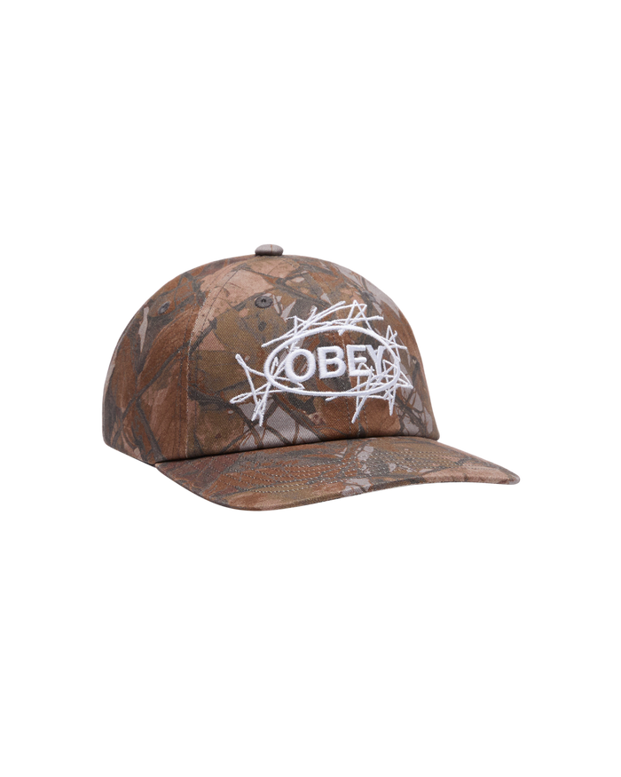 OBEY DUSTER 6 PANEL VELCRO BACK - FENCE CAMO MULTI