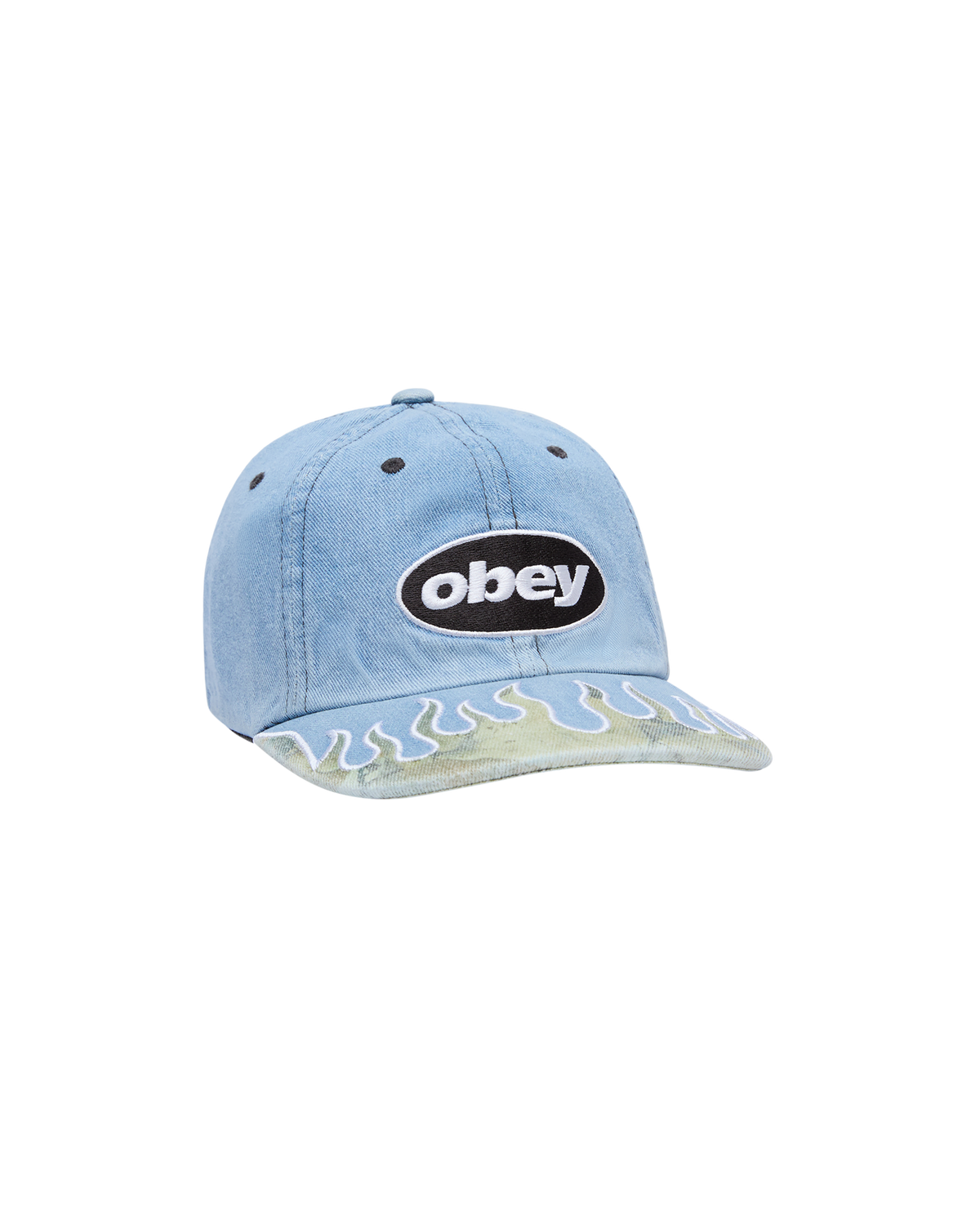 PIGMENT FLAMES 6 PANEL VELCRO BACK - LIGHT INDIGO