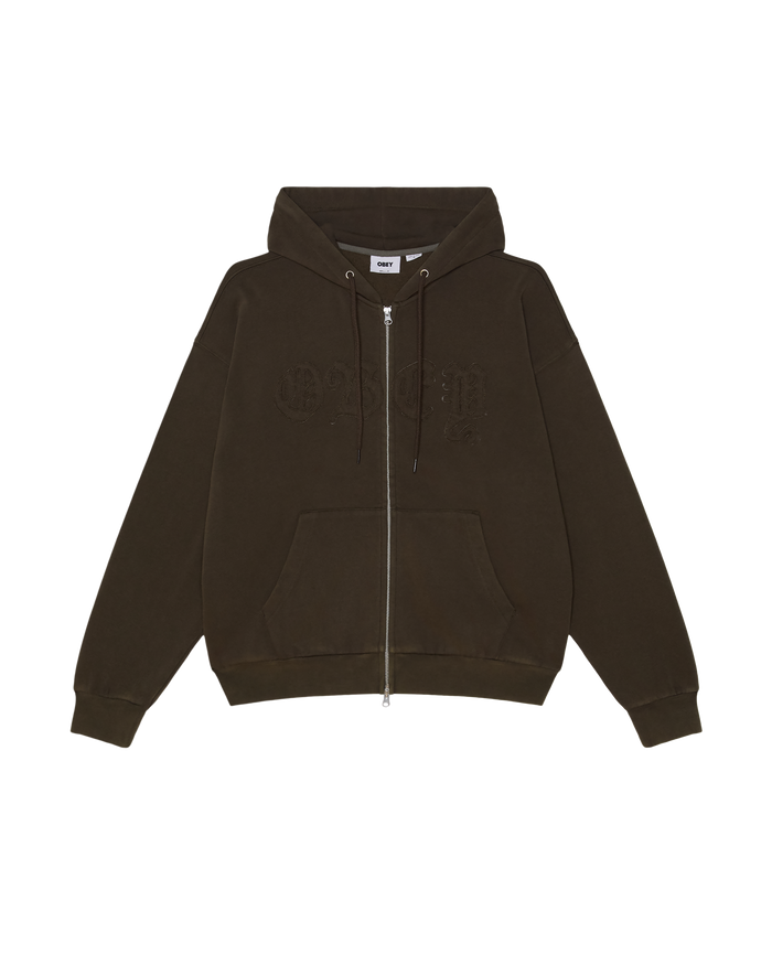 GOTHIC ZIP HOOD - DUSTY BLACK OLIVE