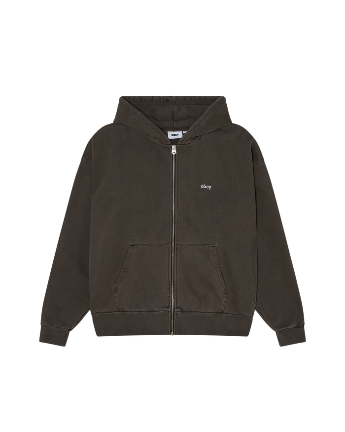 LOWERCASE PIGMENT ZIP HOOD - PIGMENT BLACK OLIVE
