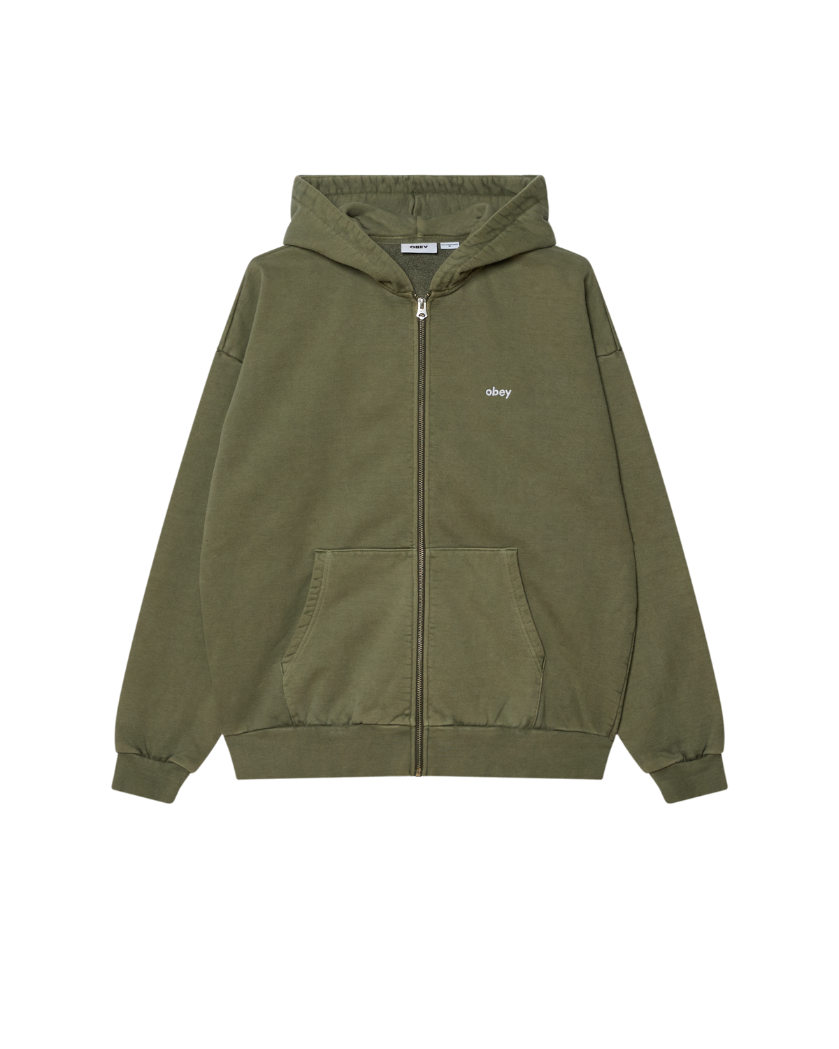 LOWERCASE PIGMENT ZIP HOOD - PIGMENT DEEP LICHEN GREEN