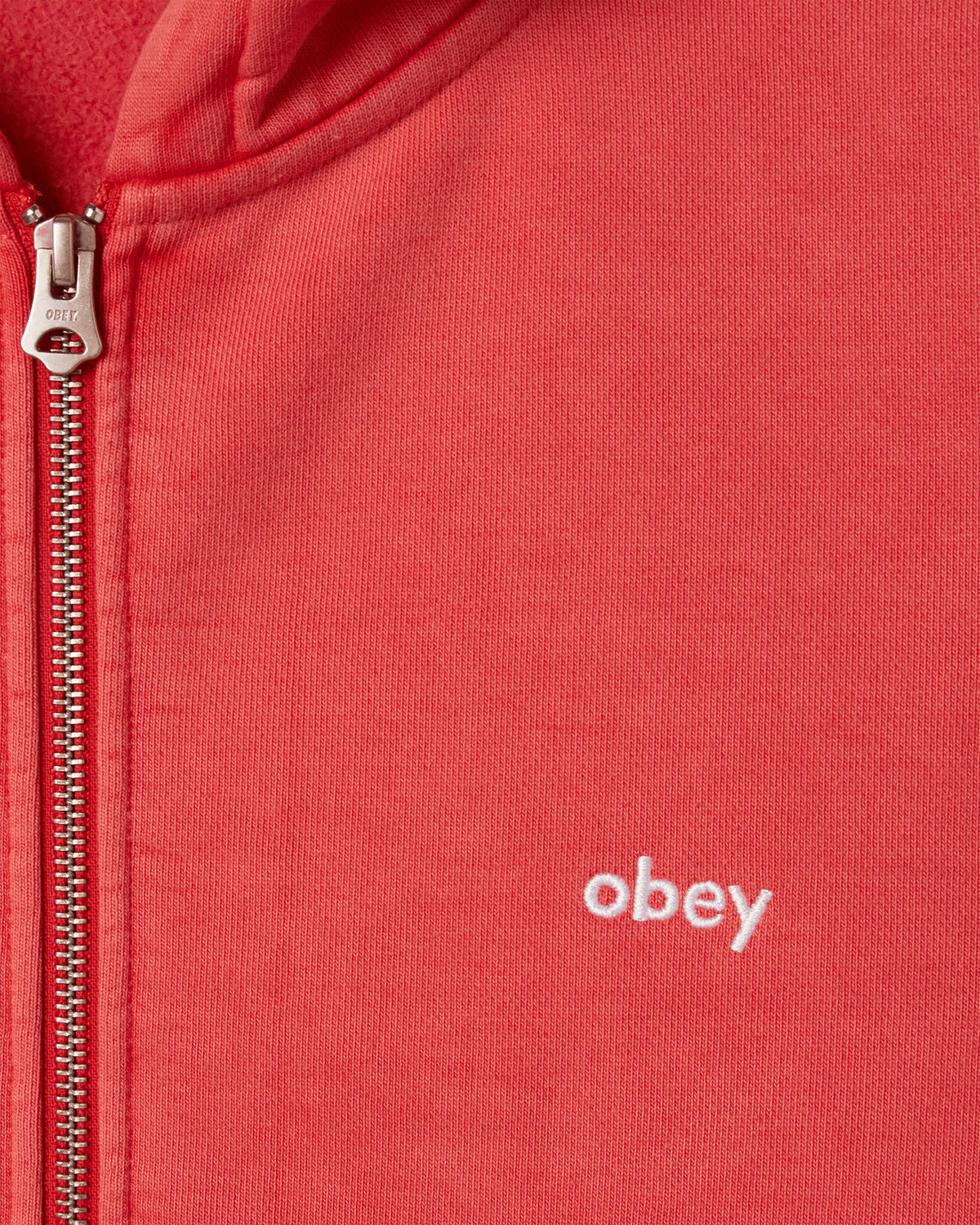 LOWERCASE PIGMENT ZIP HOOD - PIGMENT FIERY RED