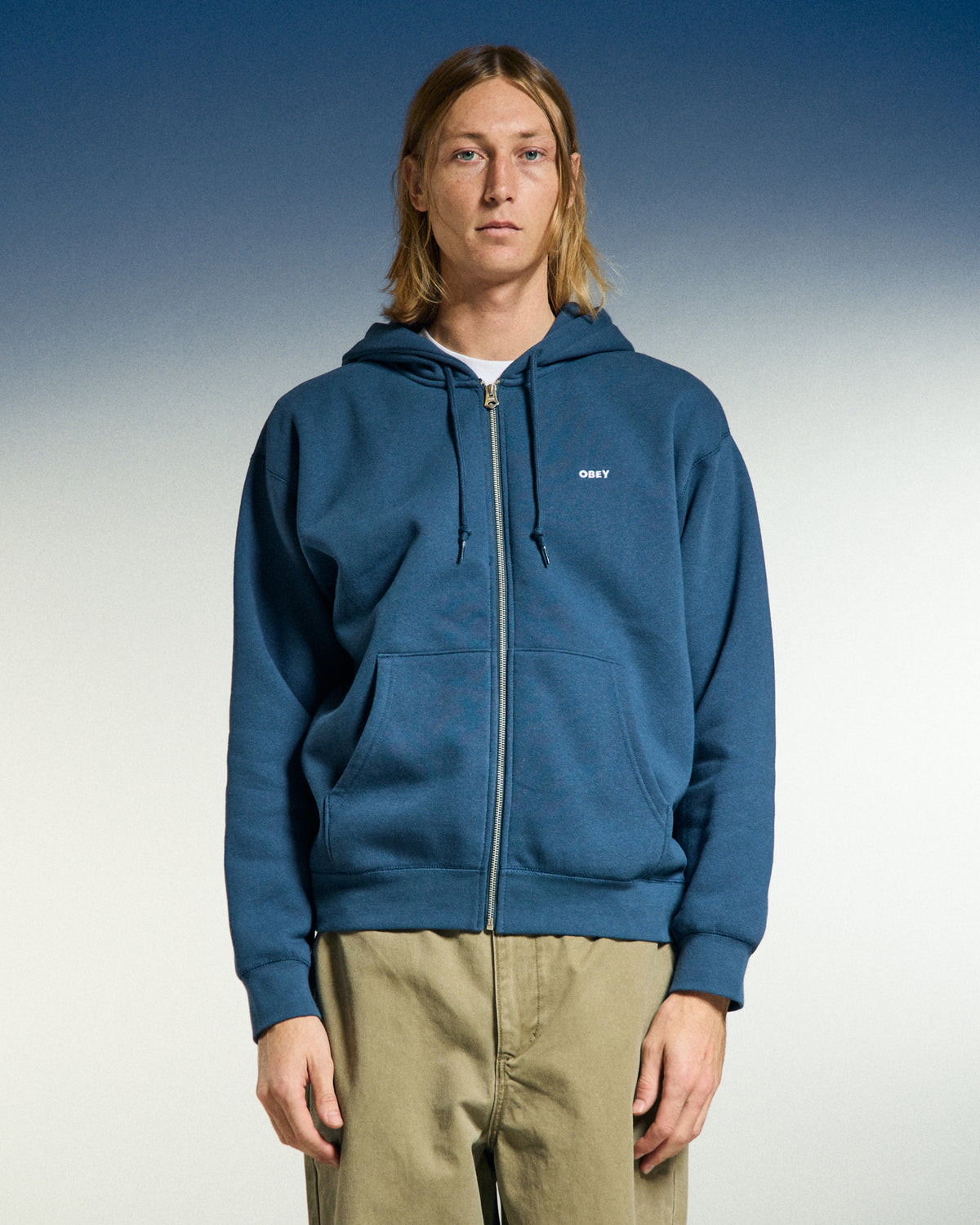 ESTABLISHED WORKS BOLD ZIP HOOD II - DARK DENIM