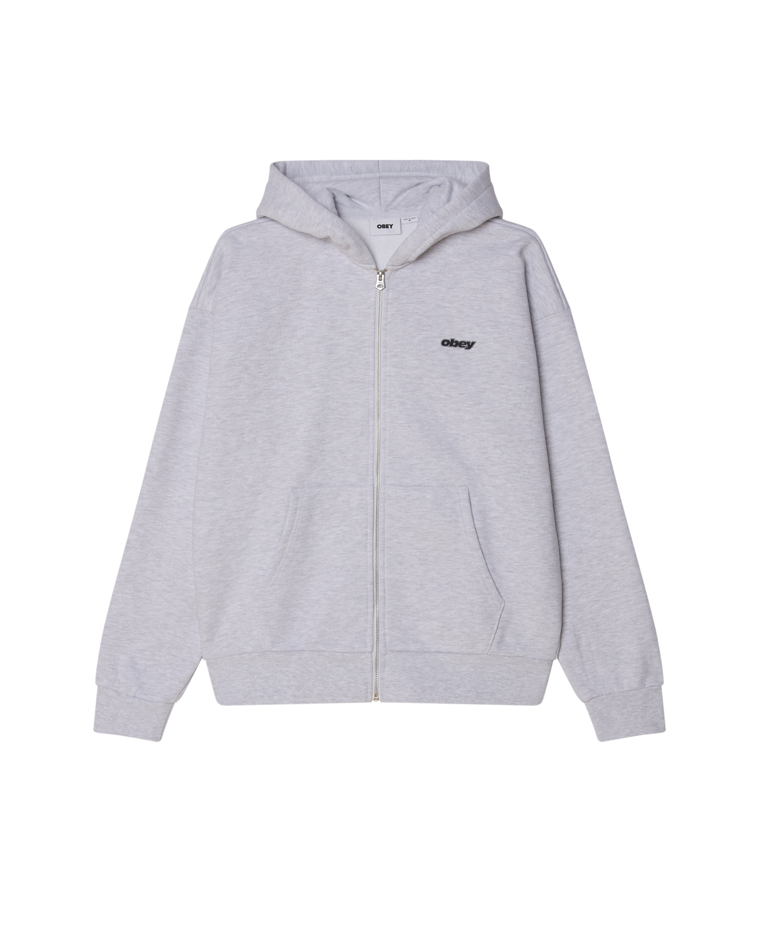 GAZE EXTRA HEAVY ZIP HOOD - ASH GREY