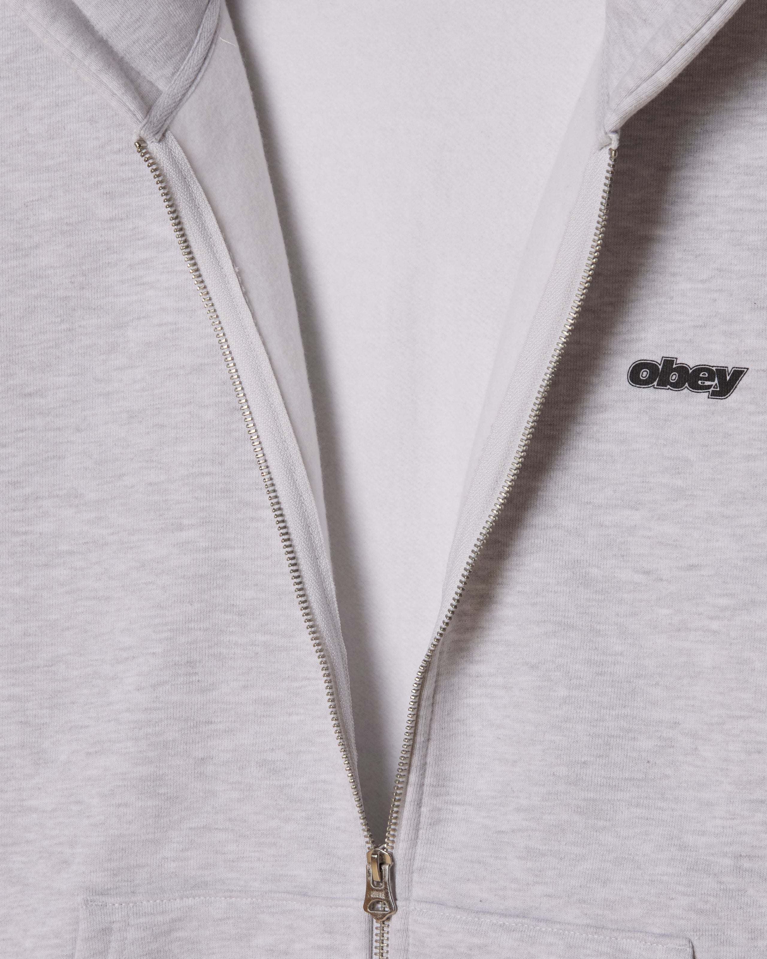 GAZE EXTRA HEAVY ZIP HOOD - ASH GREY