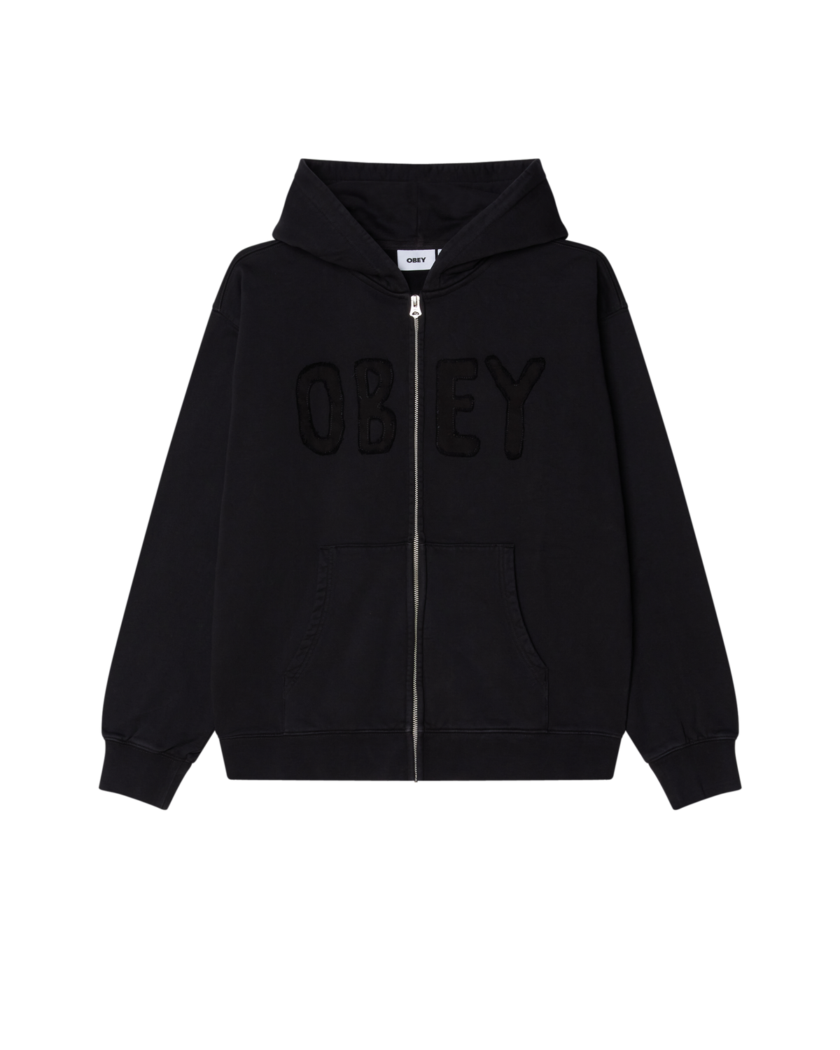HYBRID FADED ZIP HOOD - DIGITAL BLACK FADED WASH
