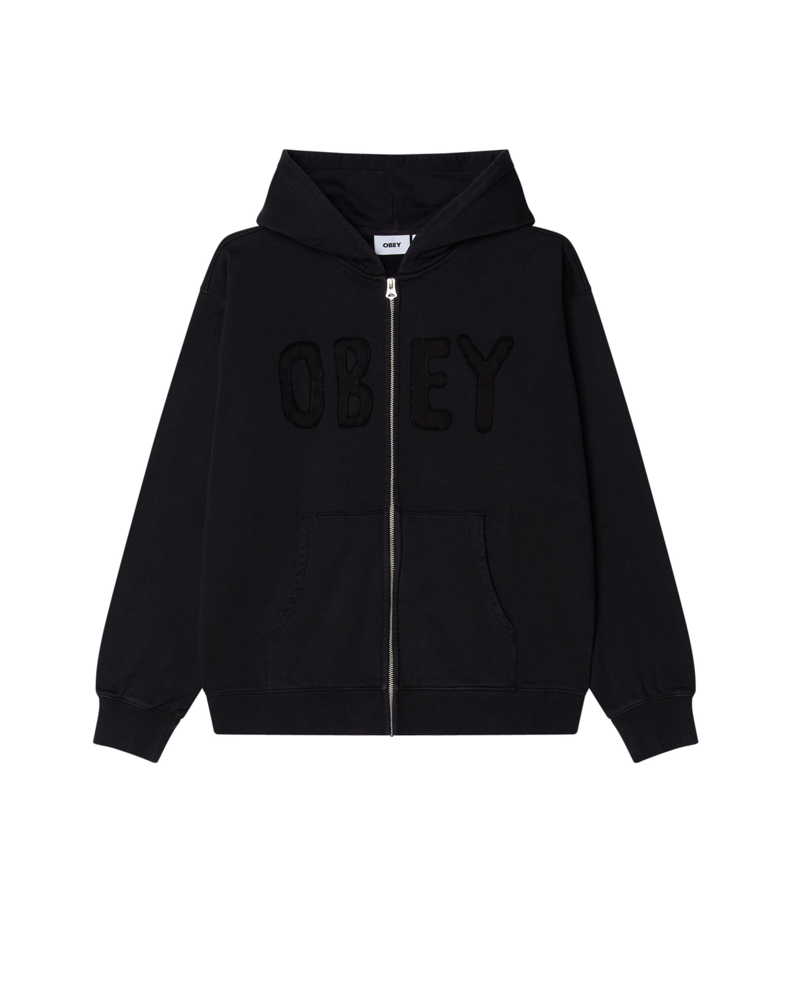HYBRID FADED ZIP HOOD - DIGITAL BLACK FADED WASH