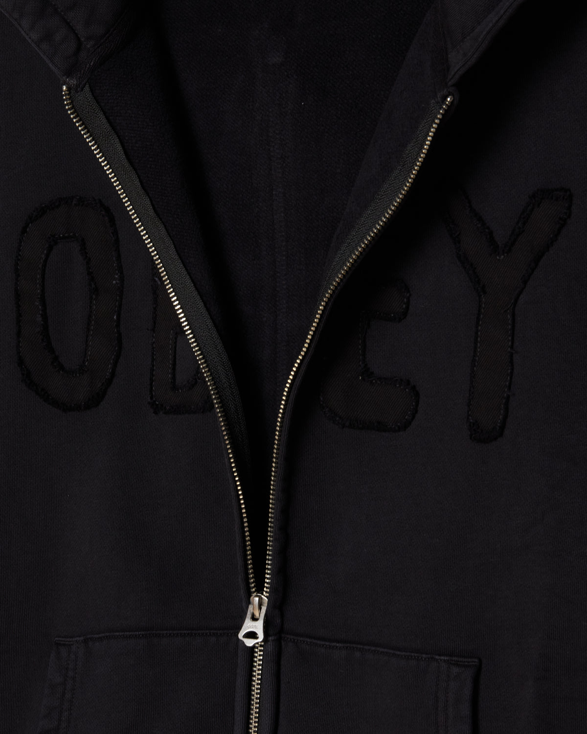 HYBRID FADED ZIP HOOD - DIGITAL BLACK FADED WASH