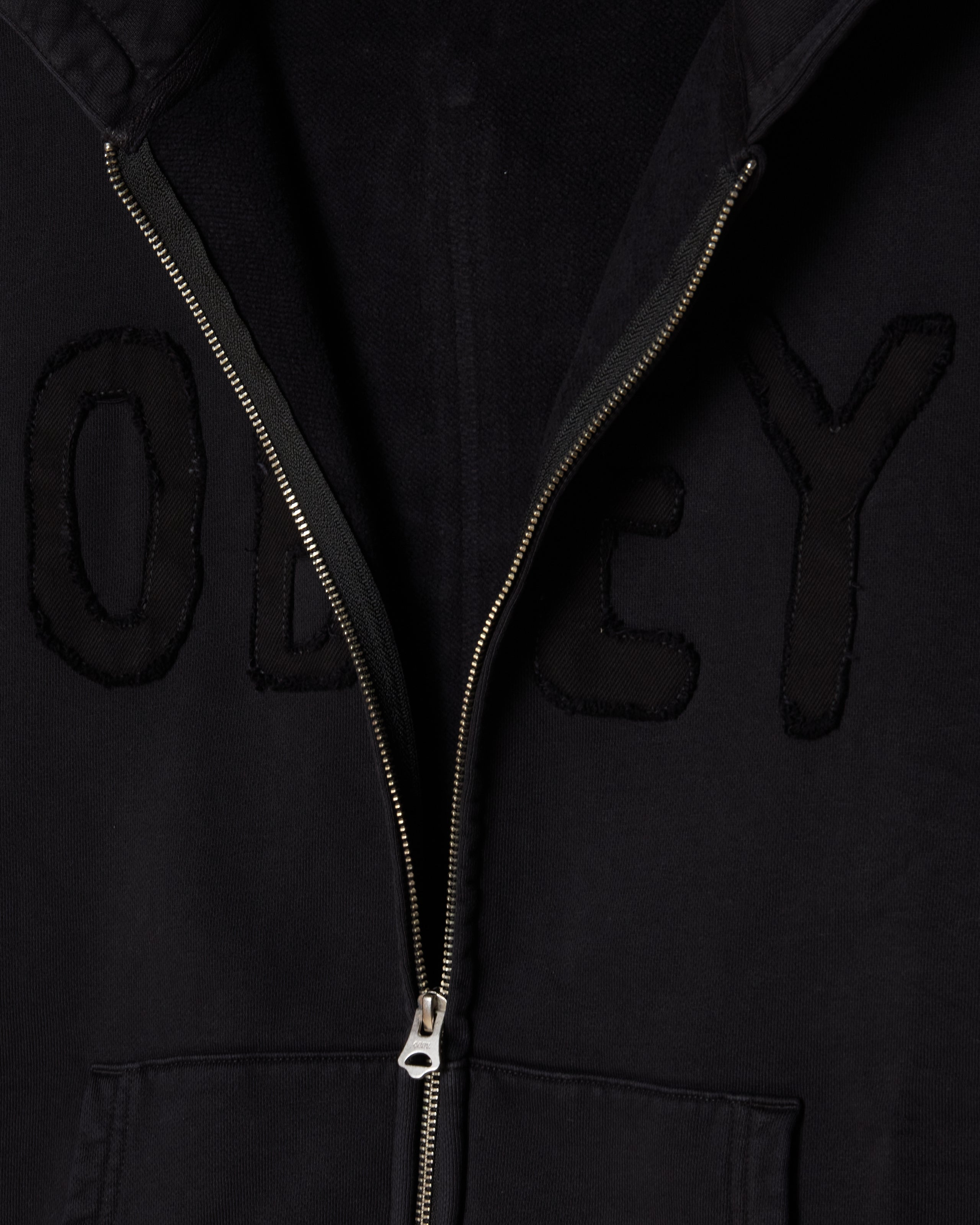 HYBRID FADED ZIP HOOD - DIGITAL BLACK FADED WASH