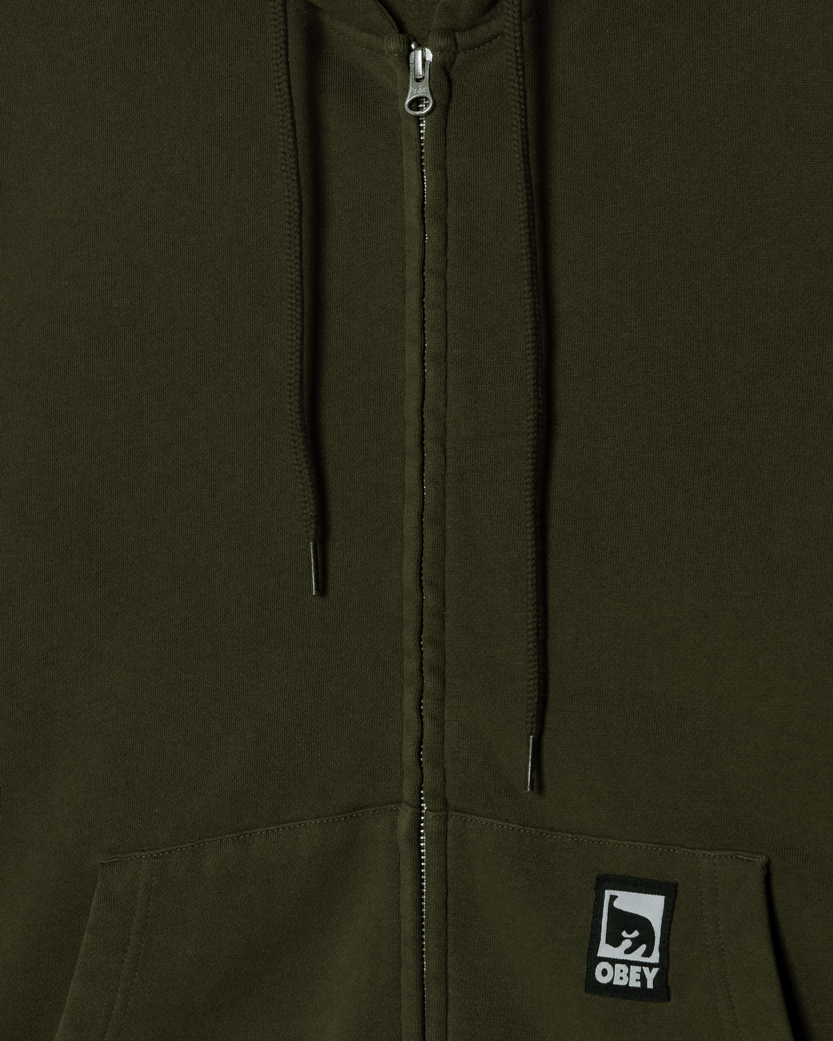 POST ZIP HOOD - DUSTY BLACK OLIVE