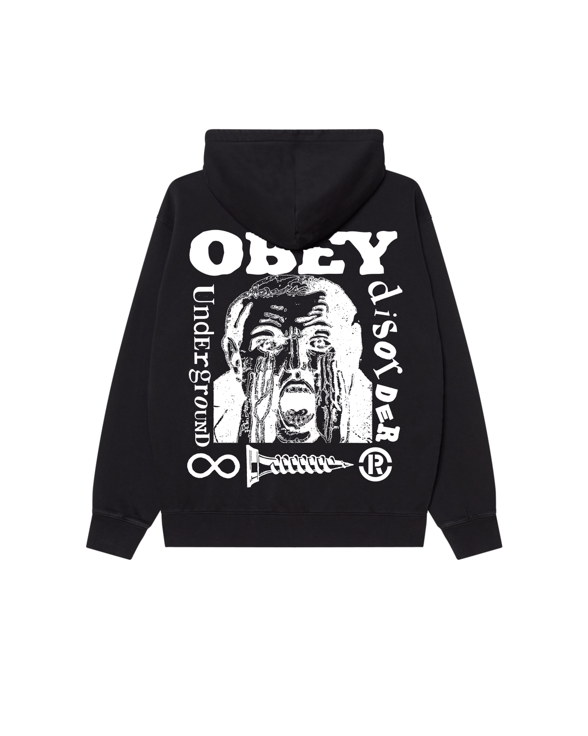 UNDERGROUND FADED HOOD - DIGITAL BLACK FADED WASH