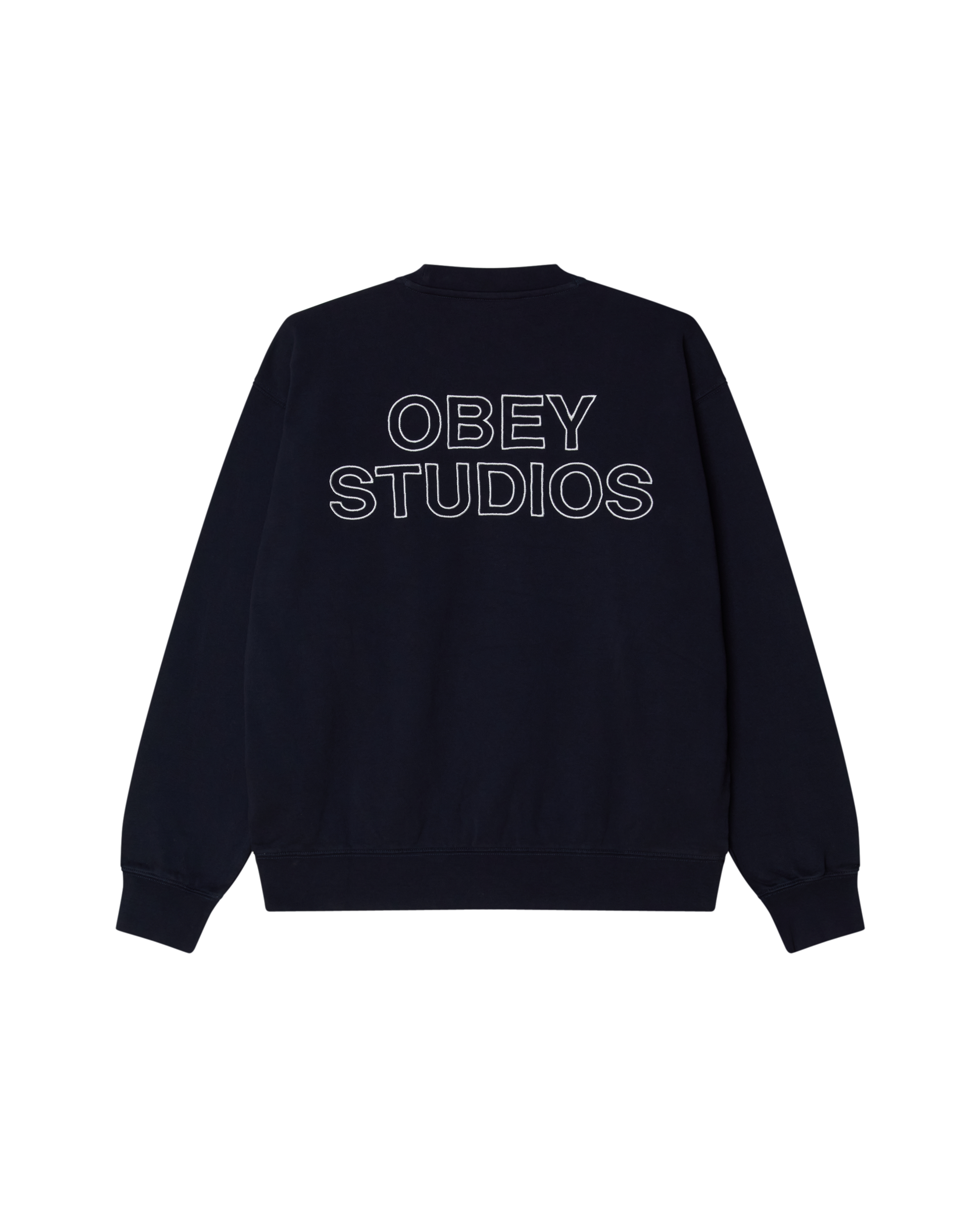 OBEY STUDIOS FADED CREWNECK - DARK NAVY FADED WASH