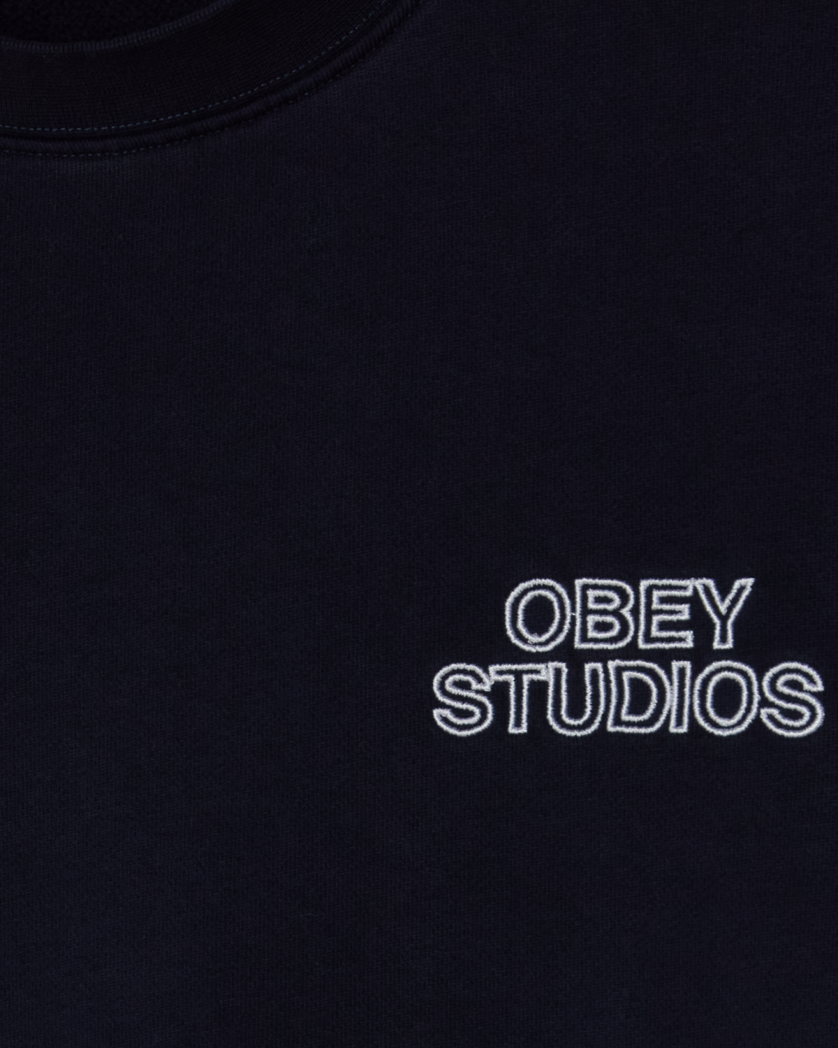 OBEY STUDIOS FADED CREWNECK - DARK NAVY FADED WASH
