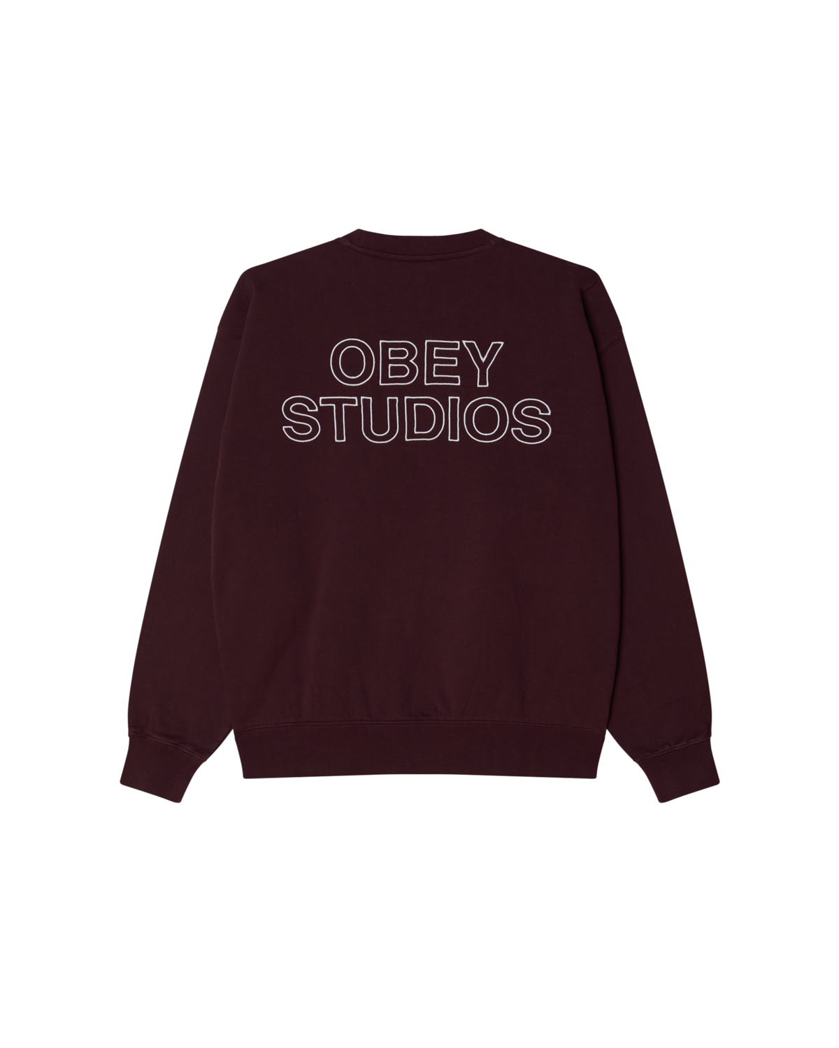 OBEY STUDIOS FADED CREWNECK - WINETASTING FADED WASH