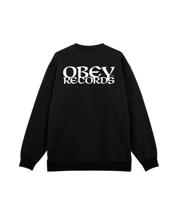 RECORDS EAR CREWNECK - BLACK
