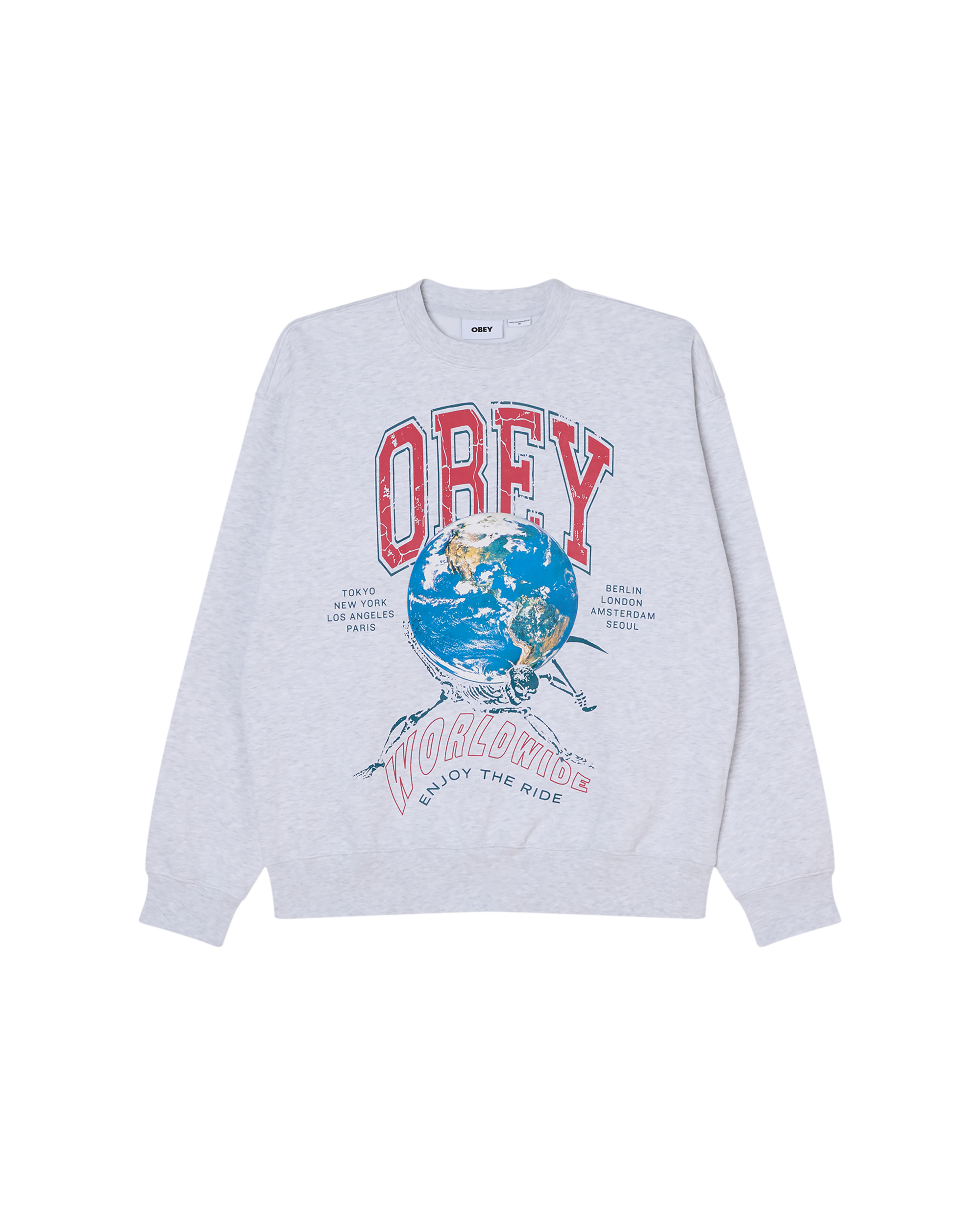 ENJOY THE RIDE CREWNECK - HEATHER GREY