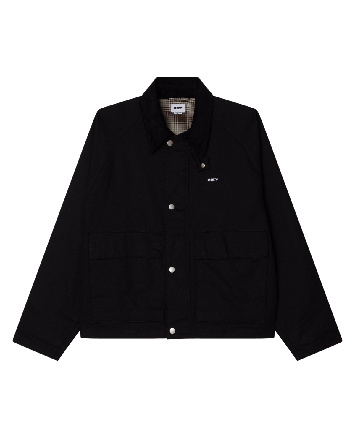 OBEY CADEN WORK JACKET - BLACK FADED WASH