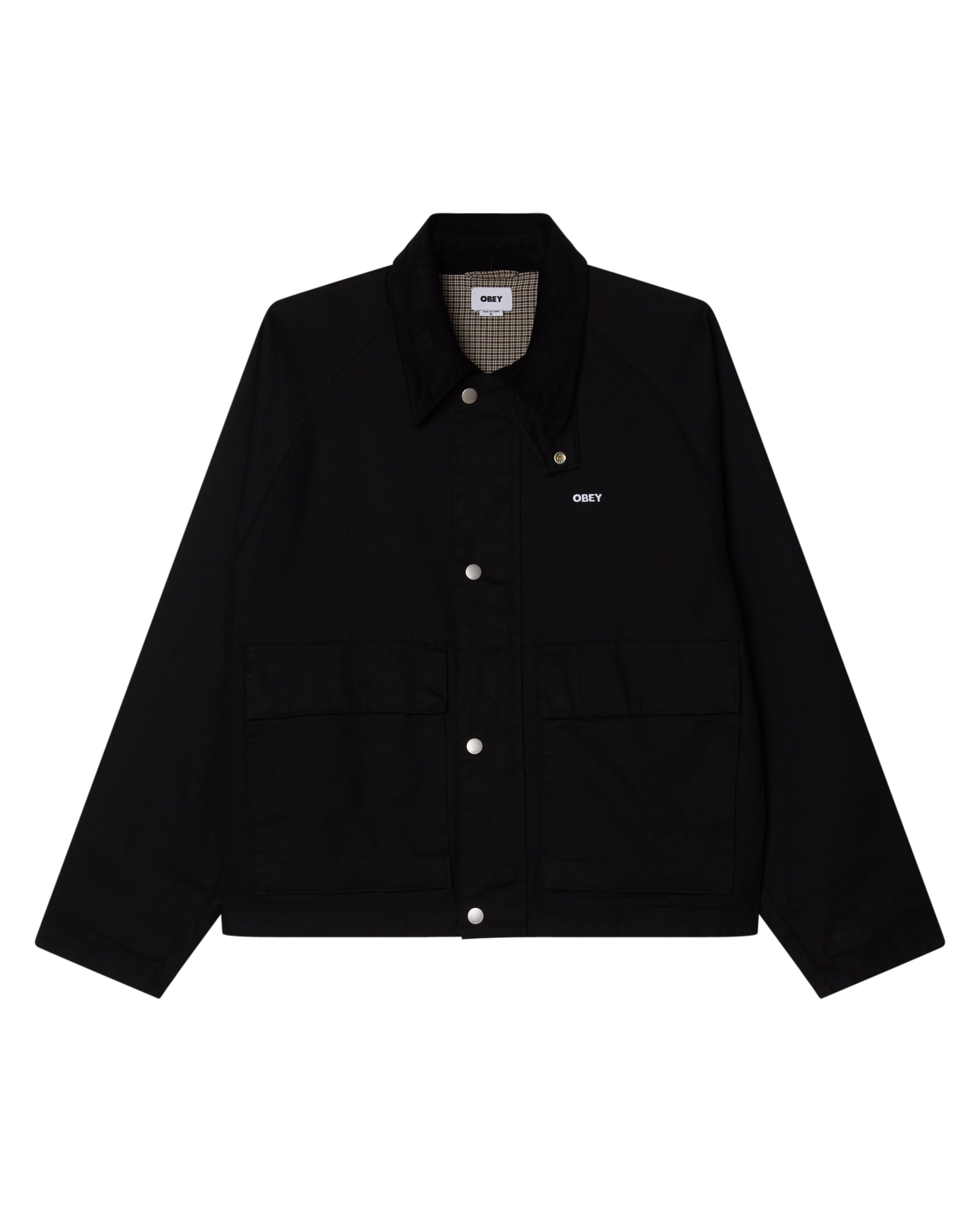 OBEY CADEN WORK JACKET - BLACK FADED WASH