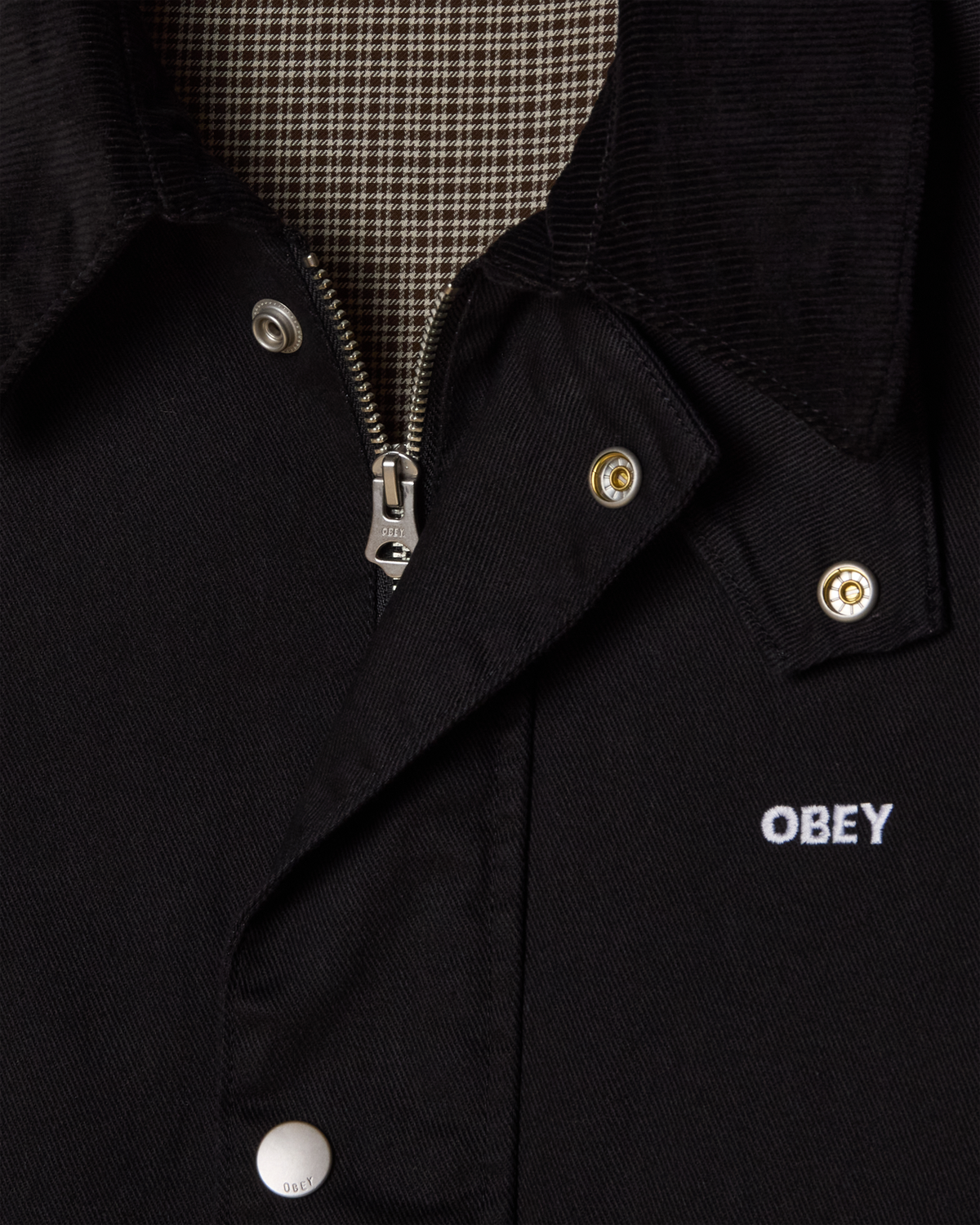 OBEY CADEN WORK JACKET - BLACK FADED WASH