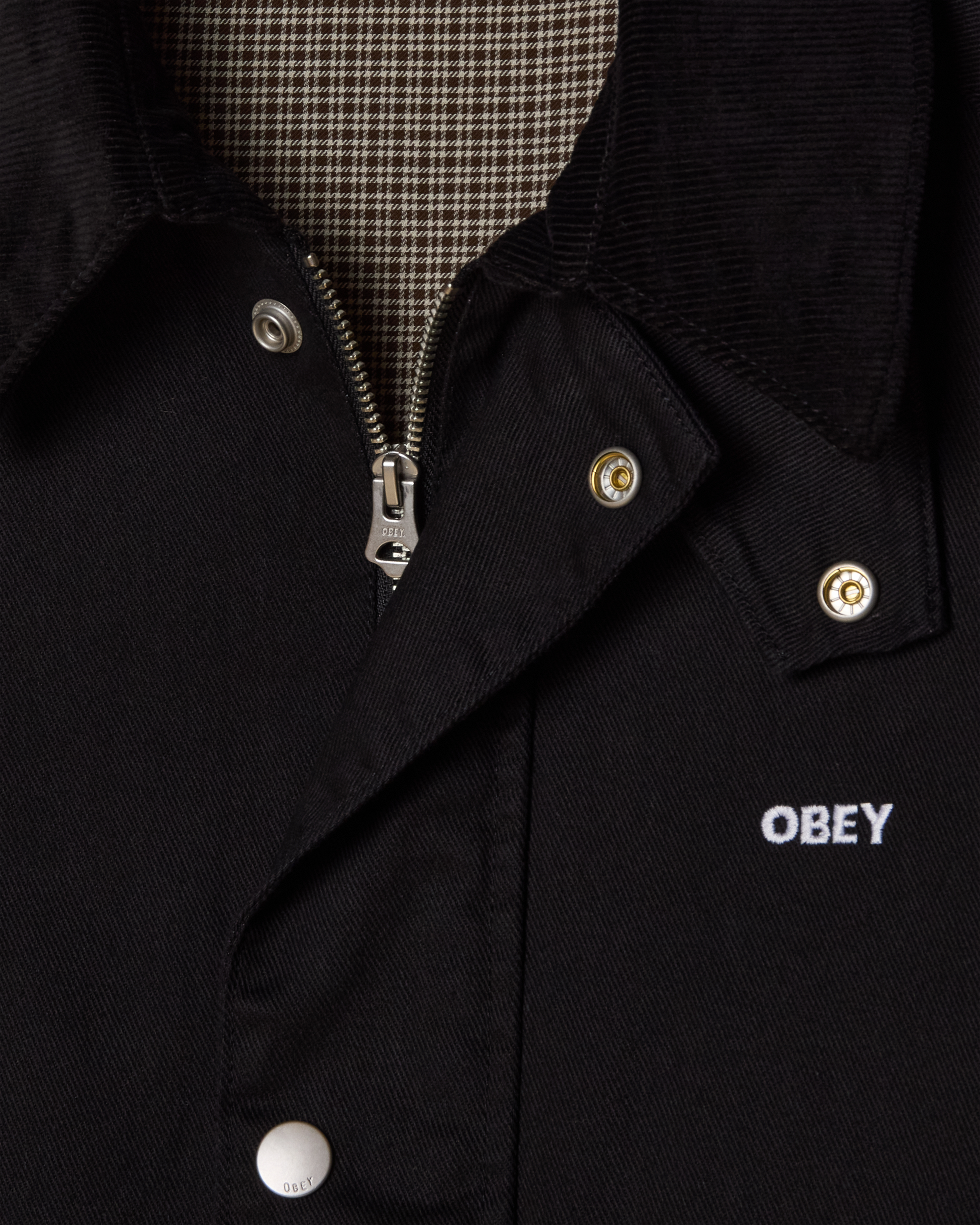 OBEY CADEN WORK JACKET - BLACK FADED WASH