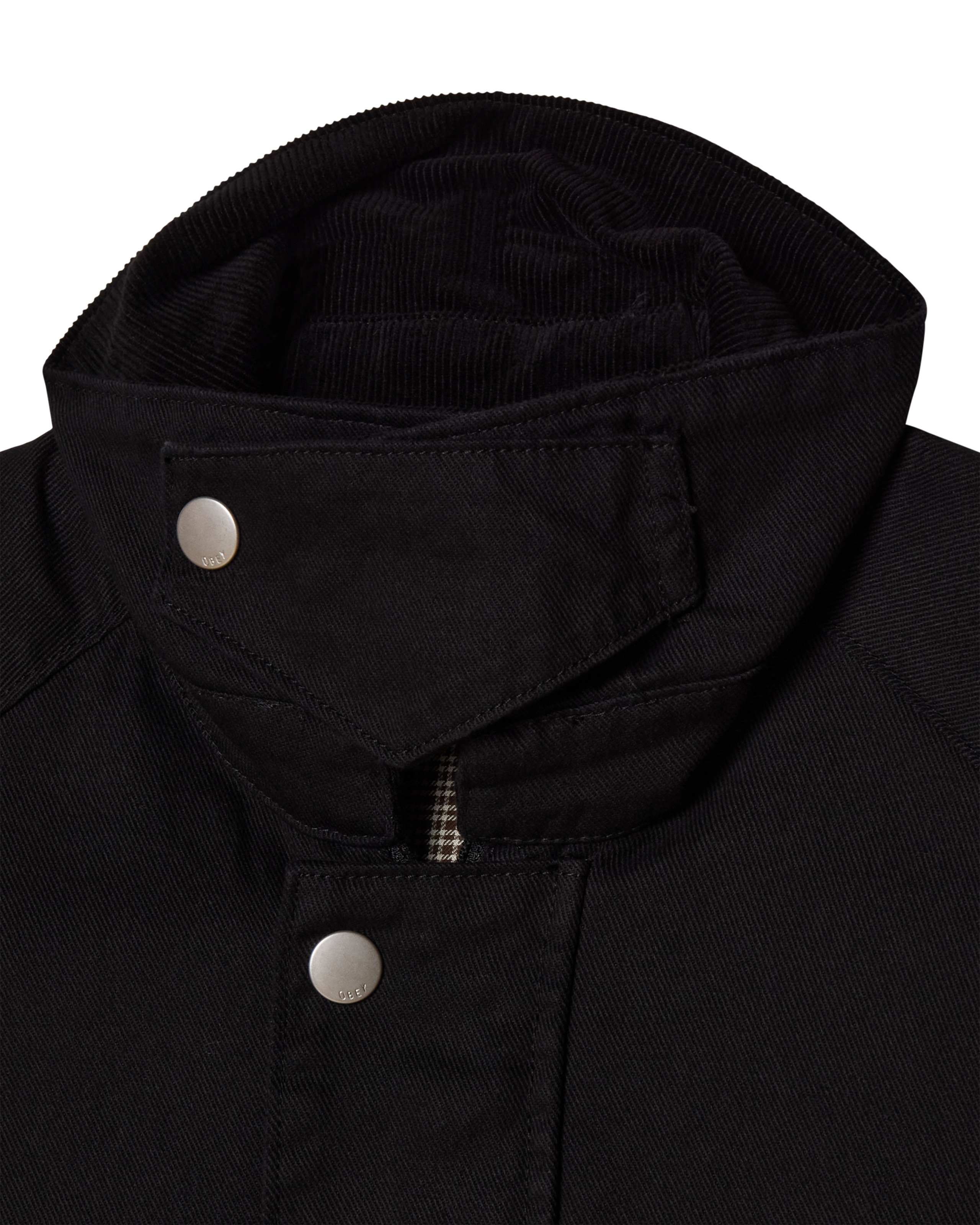 OBEY CADEN WORK JACKET - BLACK FADED WASH