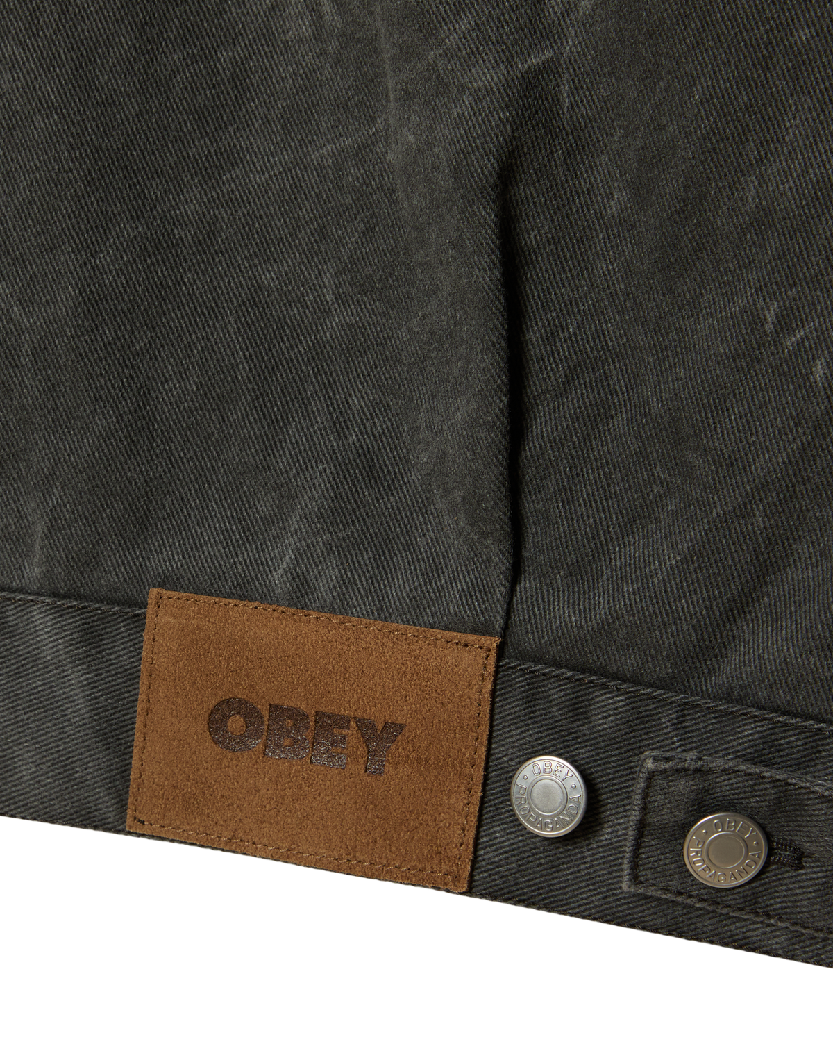 OBEY WORKMAN ZIP JACKET - BLACK WRINKLE WASH