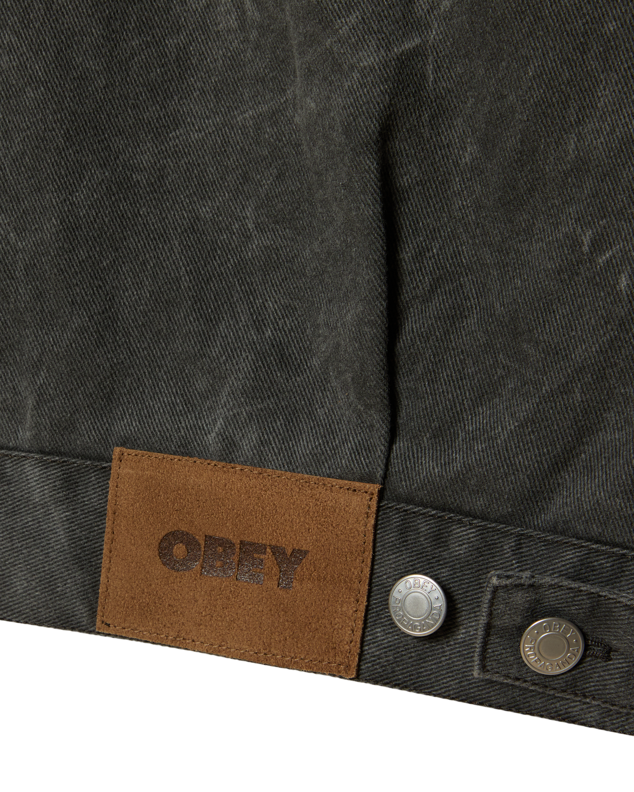 OBEY WORKMAN ZIP JACKET - BLACK WRINKLE WASH