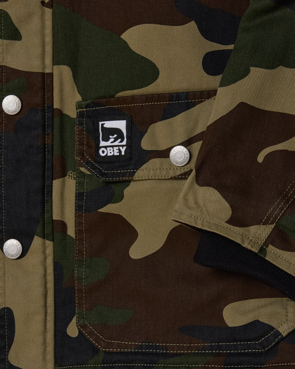 OBEY NORTON BARN COAT - WOODLAND CAMO