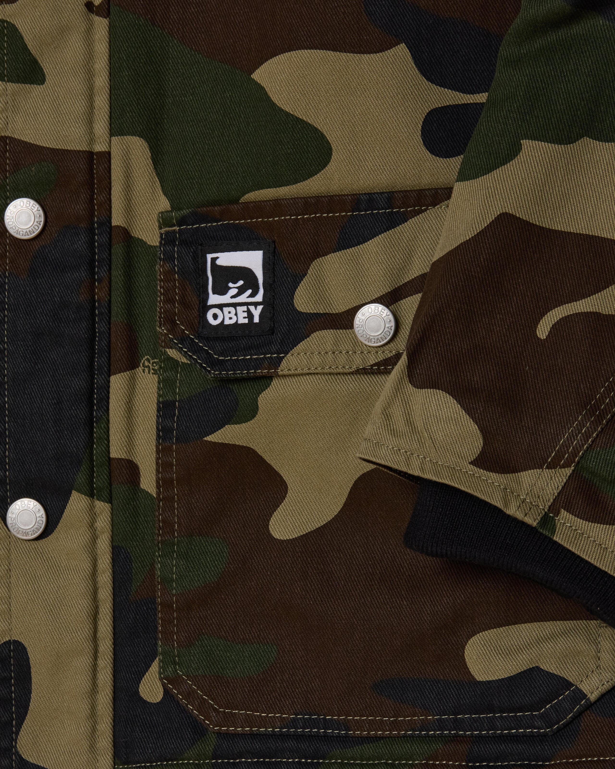 OBEY NORTON BARN COAT - WOODLAND CAMO