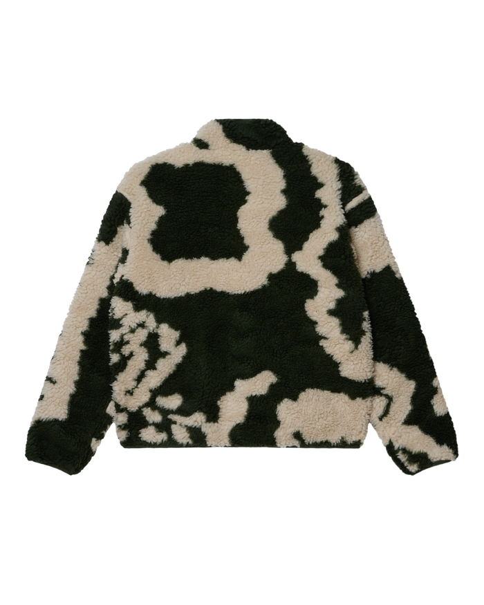 OBEY SHAGGY SHERPA JACKET - KOMBU GREEN MULTI