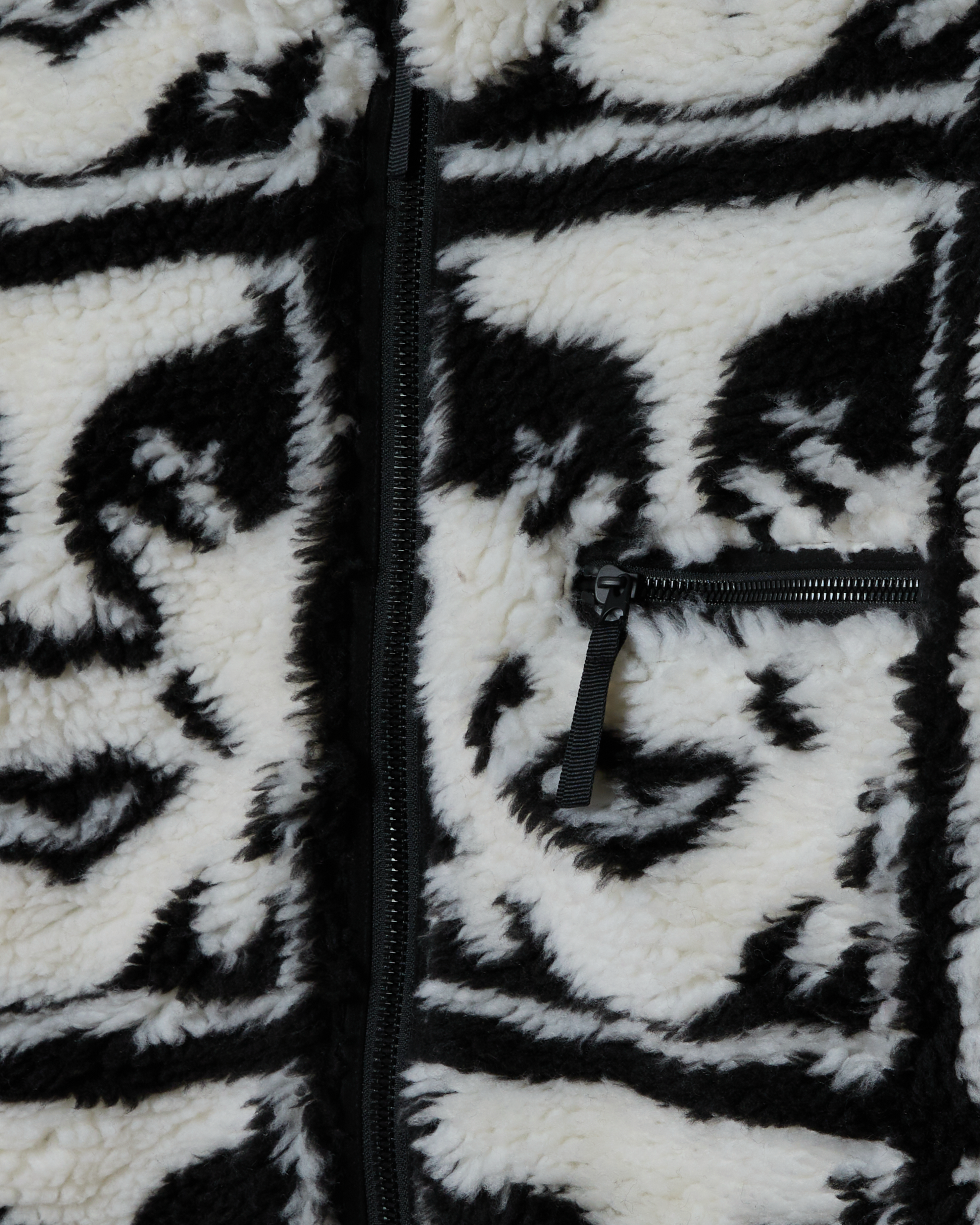 REPEATED ICON SHERPA JACKET - BLACK MULTI