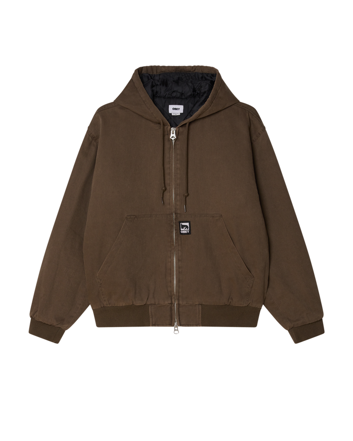 OBEY RANDY ZIP UP HOOD - WREN FADED WASH