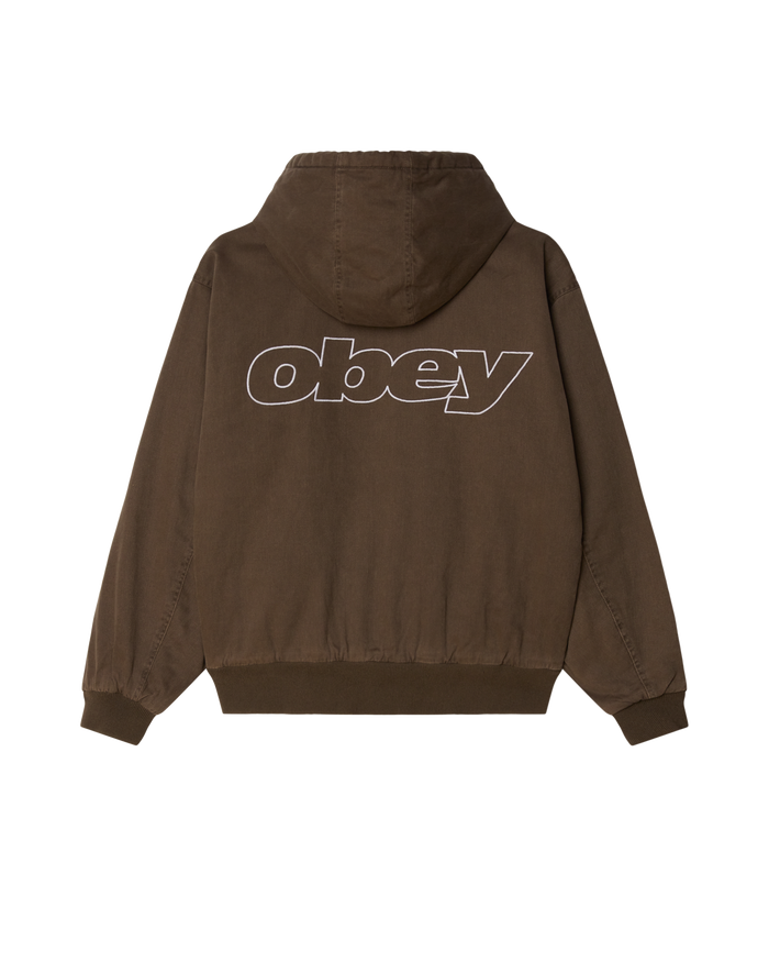 OBEY RANDY ZIP UP HOOD - WREN FADED WASH