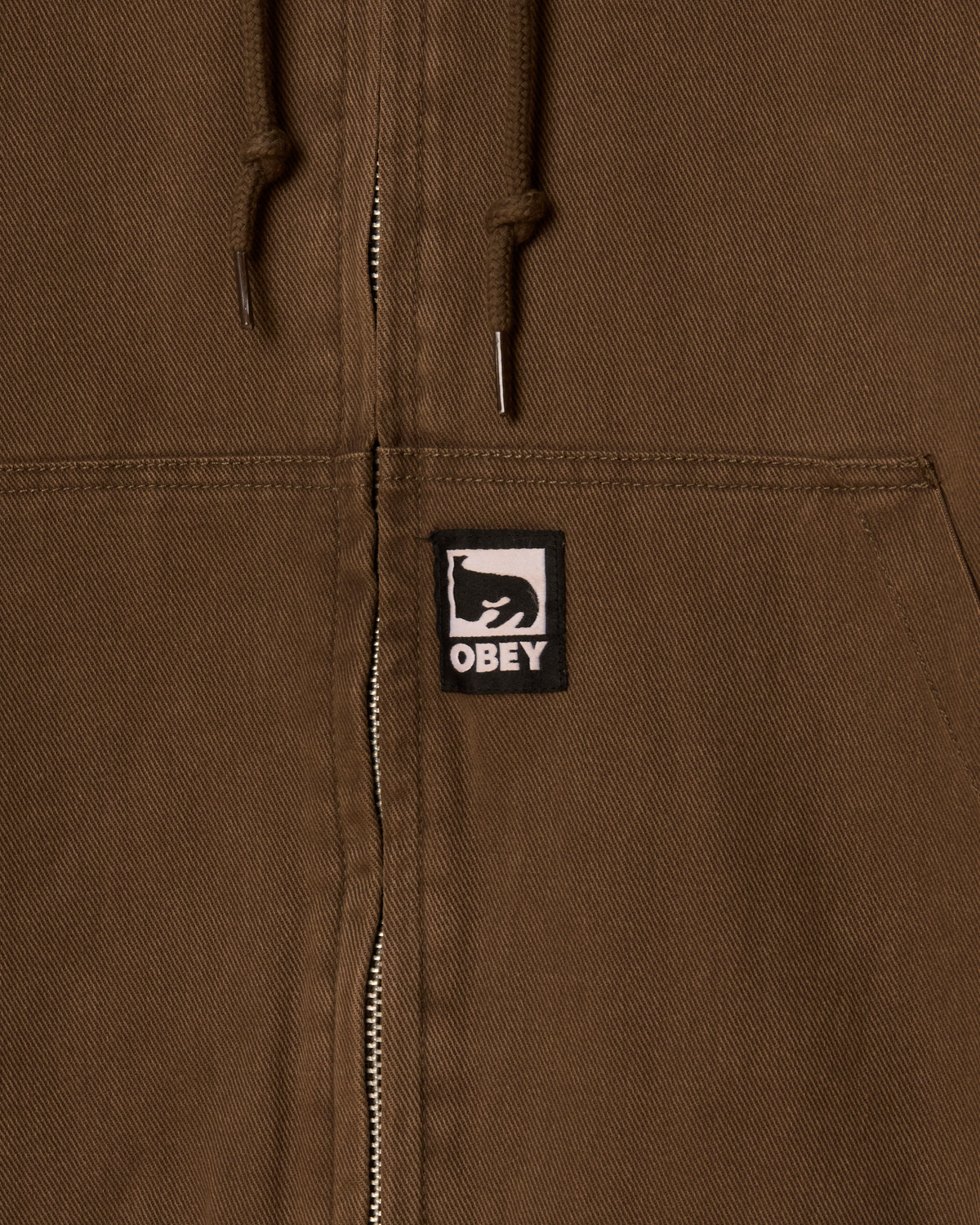OBEY RANDY ZIP UP HOOD - WREN FADED WASH