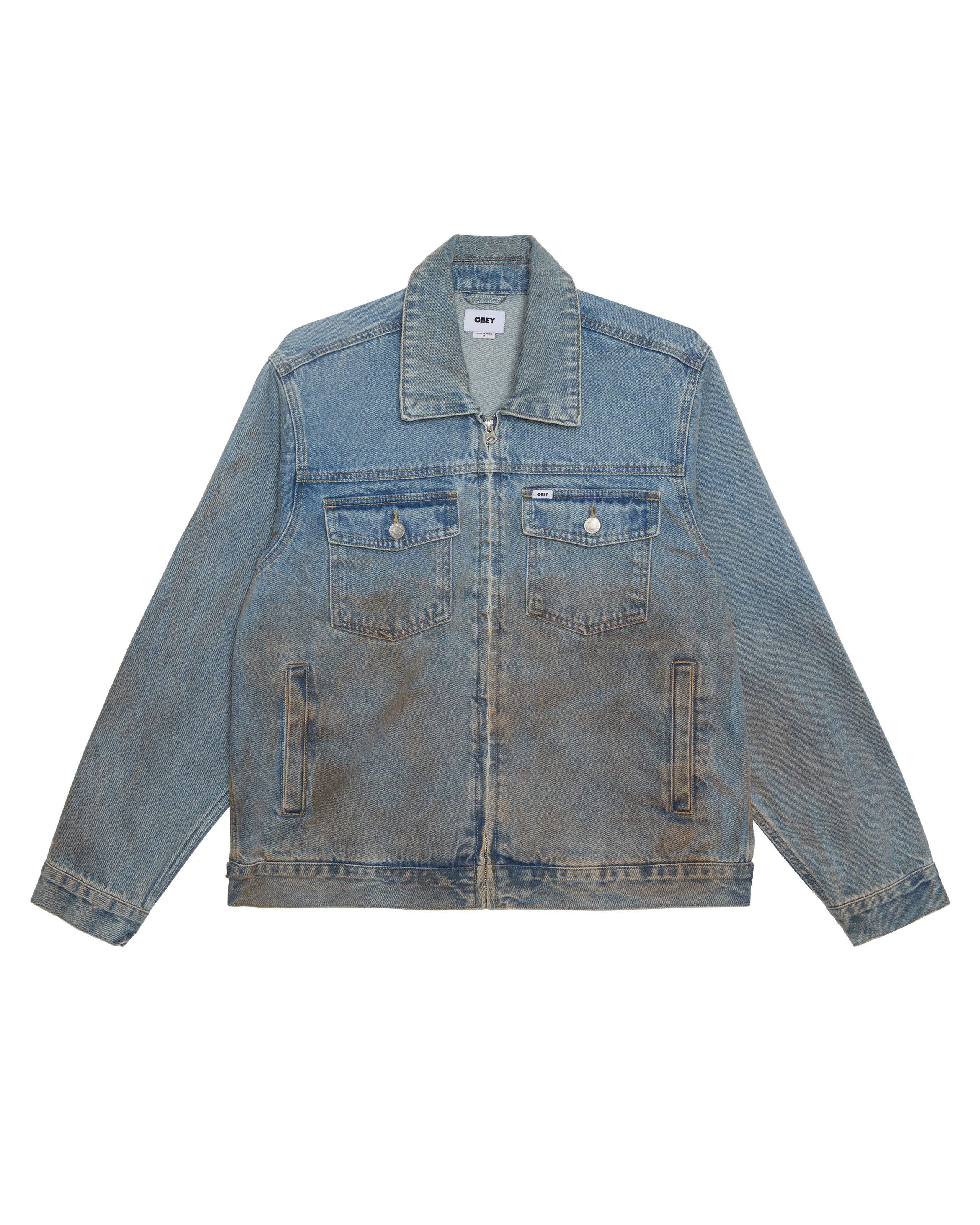 OBEY BASE TRUCKER JACKET - HEAVY VINTAGE L/INDIGO