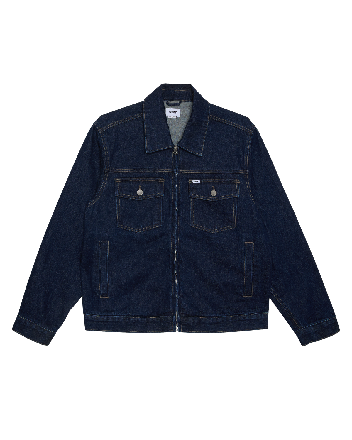 OBEY BASE TRUCKER JACKET - RINSE INDIGO