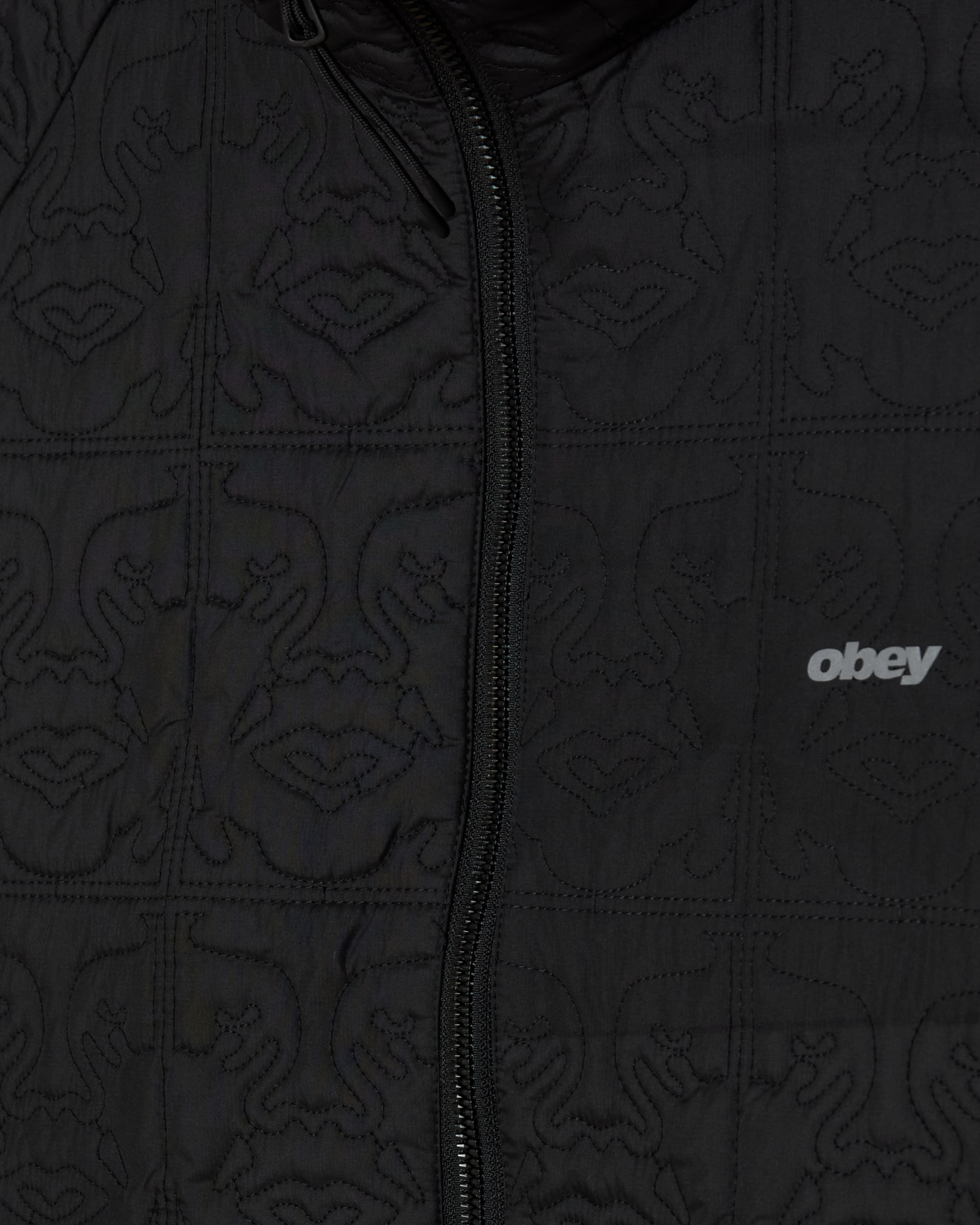 OBEY ICON QUILTED JACKET - BLACK