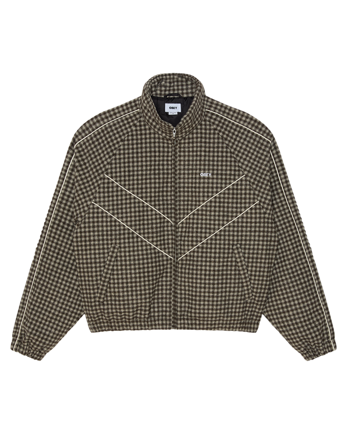 OBEY LEISURE TRAINING JACKET - ABBEY STONE PLAID