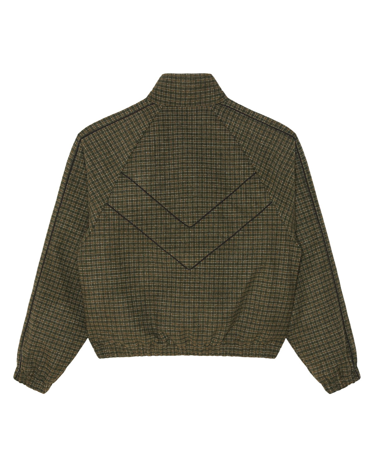 OBEY LEISURE TRAINING JACKET - DARK OLIVE PLAID