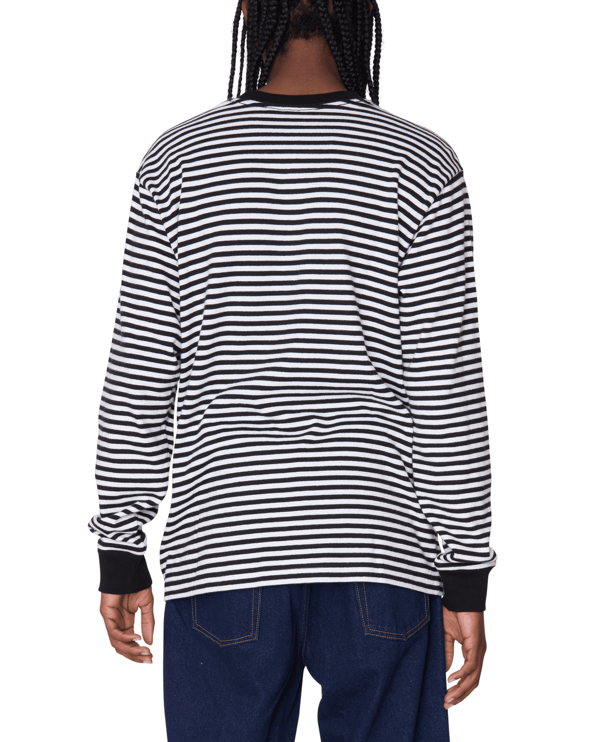 ESTABLISHED WORKS EYES STRIPE TEE LS - BLACK MULTI