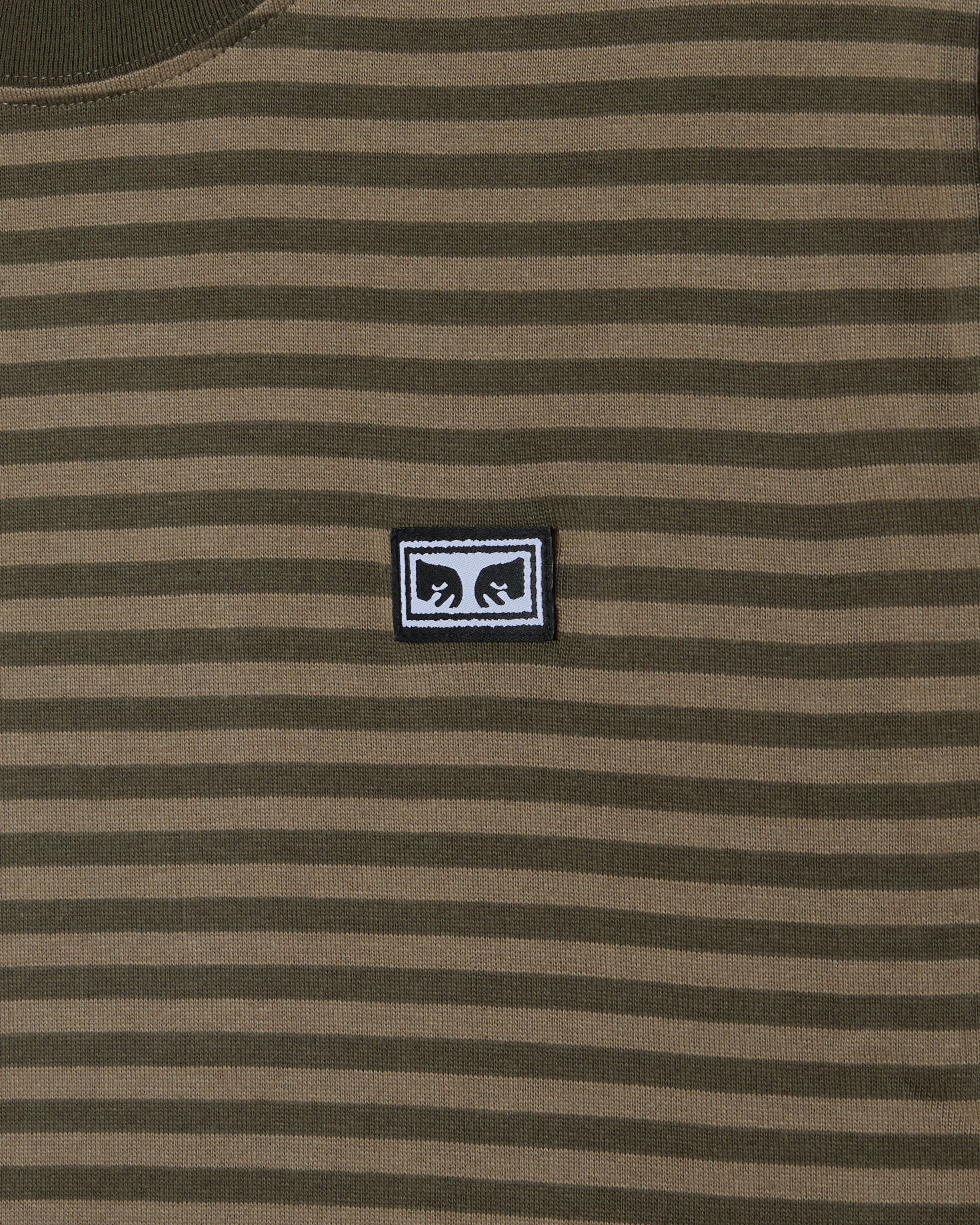 ESTABLISHED WORKS EYES STRIPE TEE LS - GRAPE LEAF MULTI