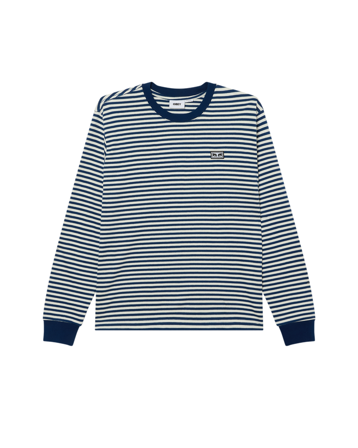 EST. WORKS LS STRIPE T-SHIRT - NAVY PEONY MULTI