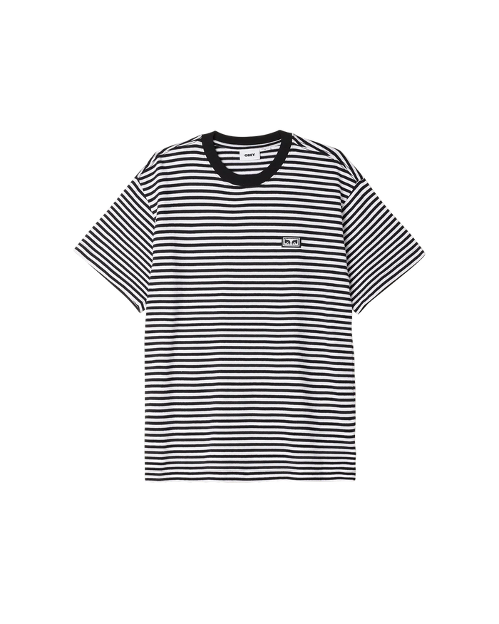 EST. WORKS EYES STRIPE T-SHIRT - BLACK MULTI