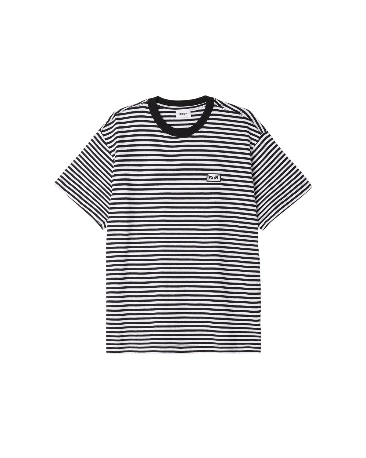 ESTABLISHED WORKS EYES STRIPE TEE SS - BLACK MULTI