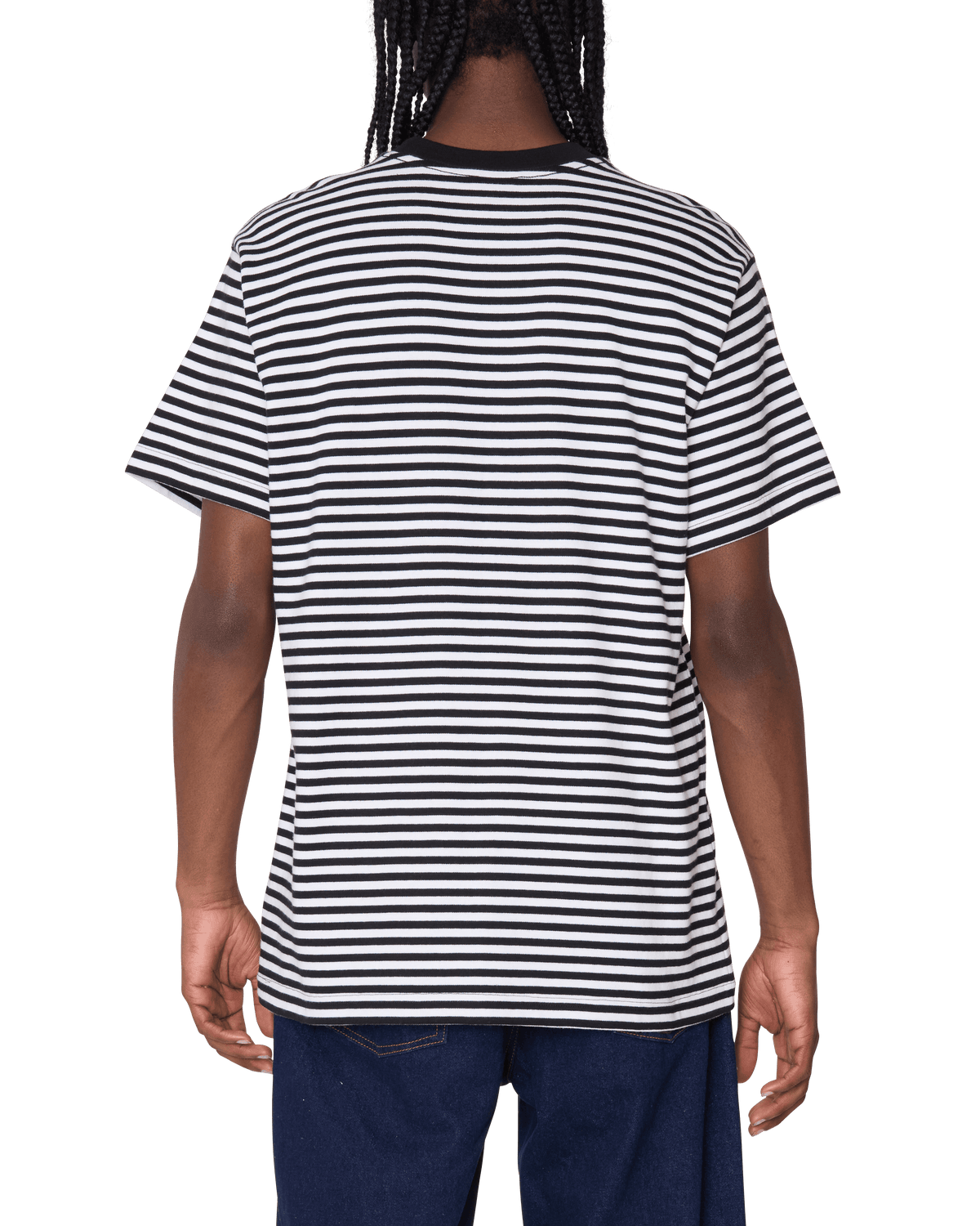 ESTABLISHED WORKS EYES STRIPE TEE SS - BLACK MULTI