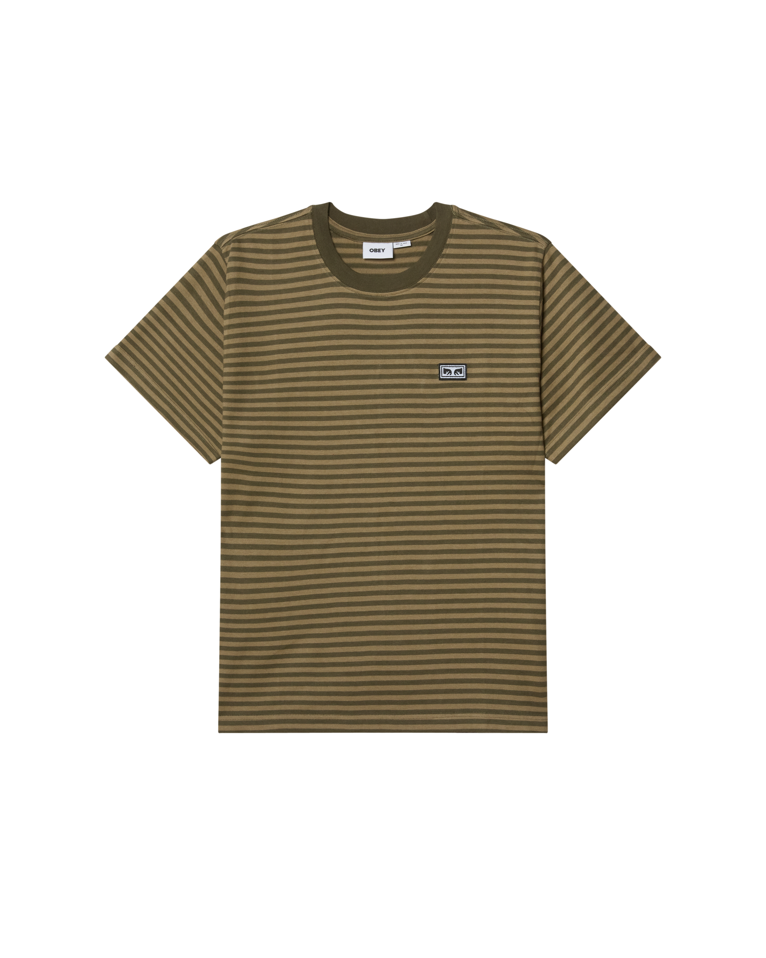 ESTABLISHED WORKS EYES STRIPE TEE SS - GRAPE LEAF MULTI