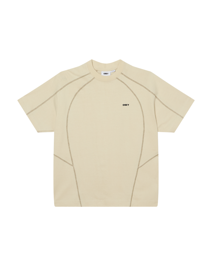 CONTRAST STITCH T-SHIRT - SILVER BIRCH